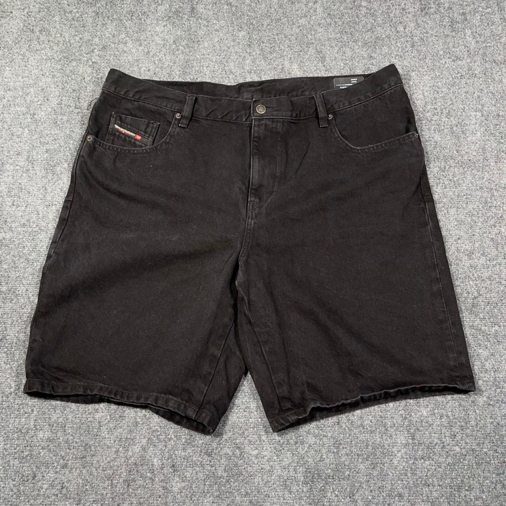 Diesel D-Strukt-Short Denim Jean Shorts Mens 40 Black Baggy‎ Y2K Loose Skater